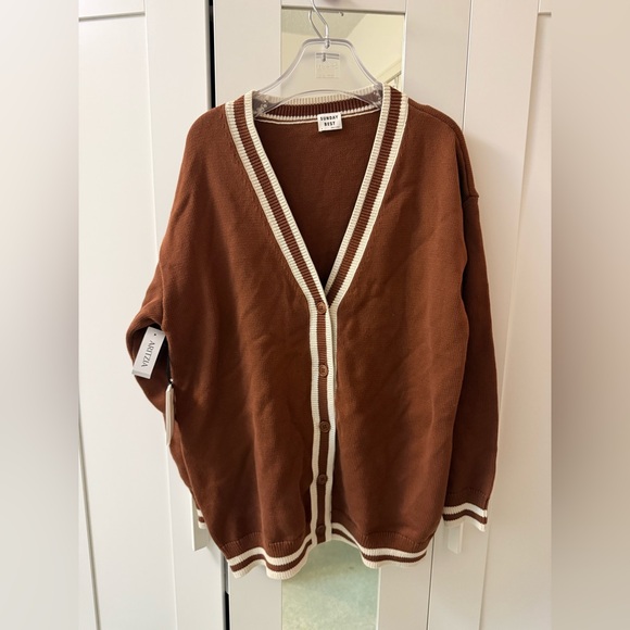Sunday Best Lamora Cardigan-Size M-Epicurean Brown-NWT - Picture 2 of 9